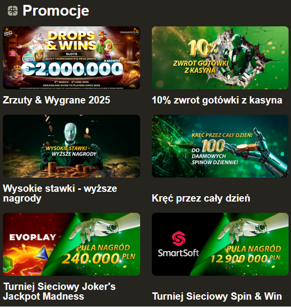 Kody promocyjne dla Bizzo Casino